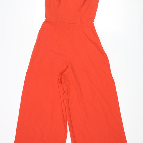 ASOS Womens Red Polyester Jumpsuit One-Piece Size 8 L24 in Zip - Side Slit