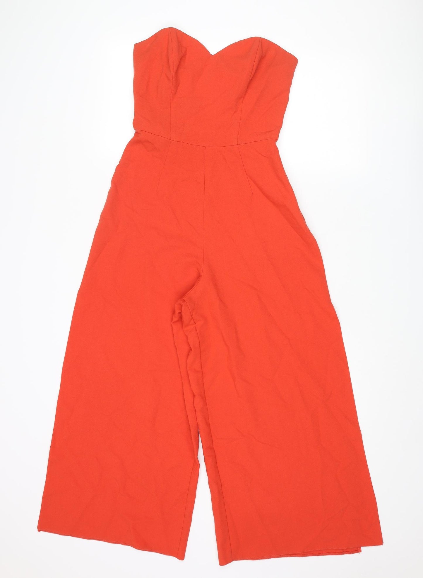 ASOS Womens Red Polyester Jumpsuit One-Piece Size 8 L24 in Zip - Side Slit