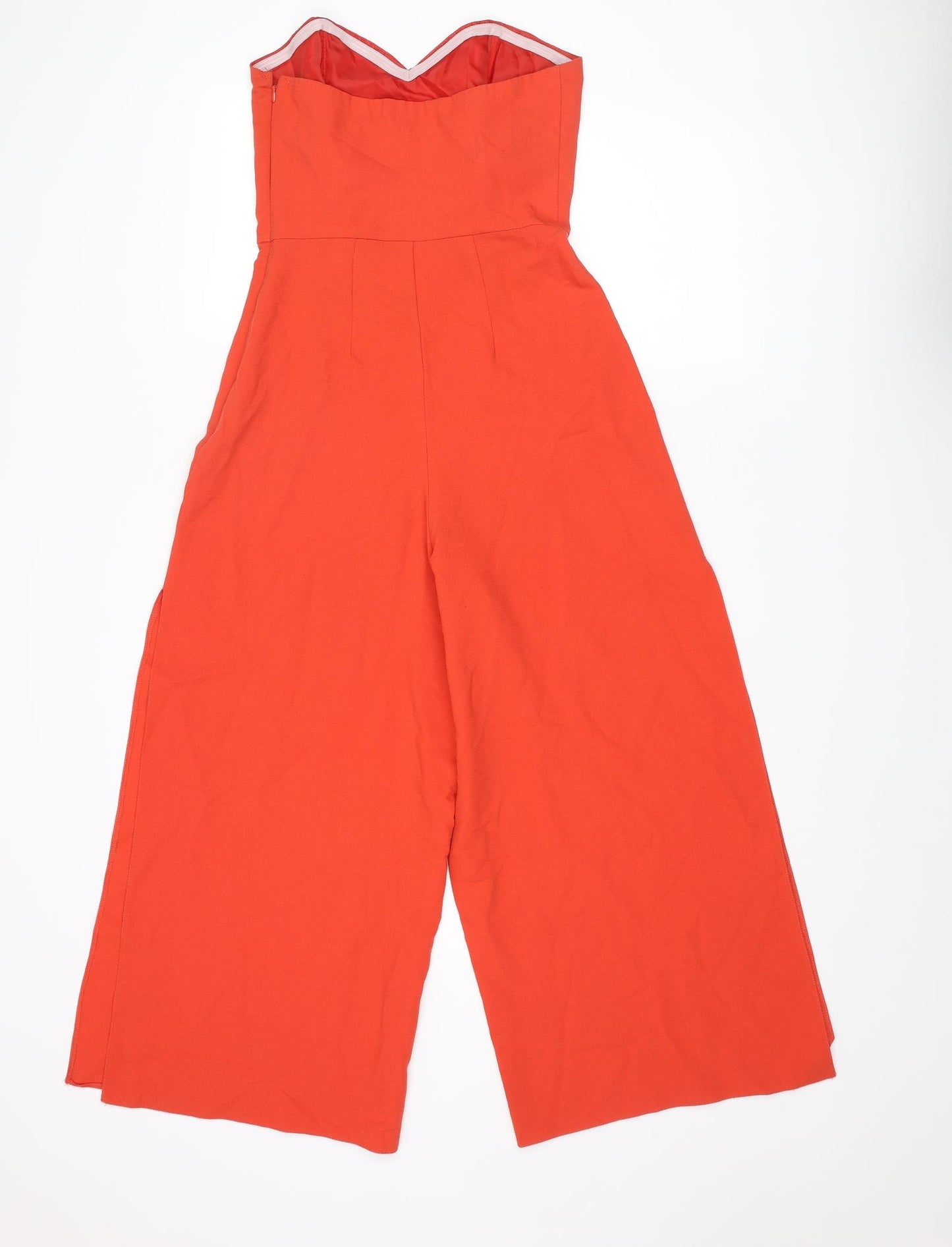 ASOS Womens Red Polyester Jumpsuit One-Piece Size 8 L24 in Zip - Side Slit