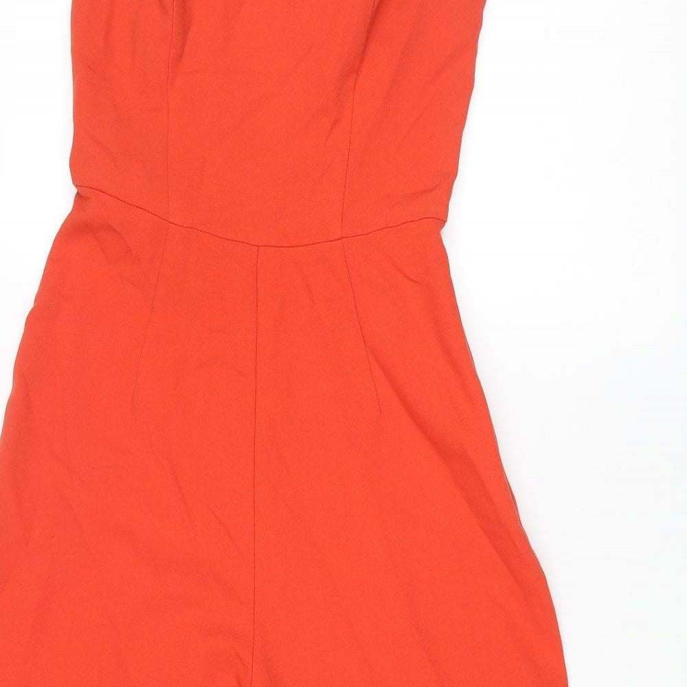 ASOS Womens Red Polyester Jumpsuit One-Piece Size 8 L24 in Zip - Side Slit