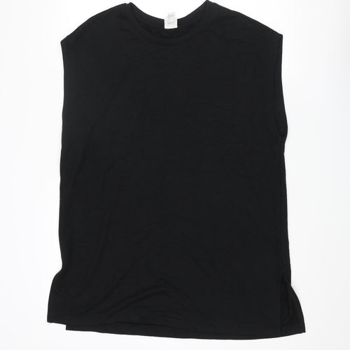 H&M Womens Black Polyester Jumper Dress Size S Crew Neck Pullover