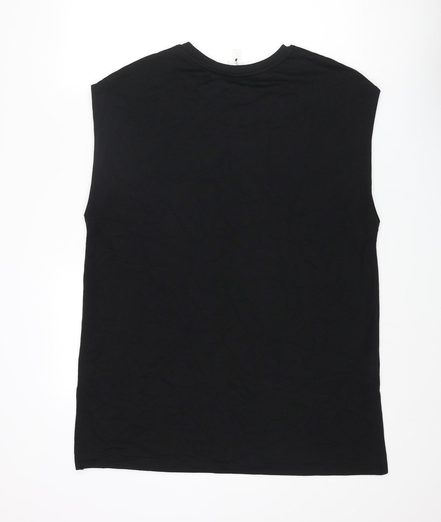 H&M Womens Black Polyester Jumper Dress Size S Crew Neck Pullover