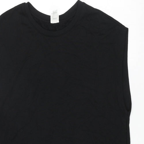 H&M Womens Black Polyester Jumper Dress Size S Crew Neck Pullover