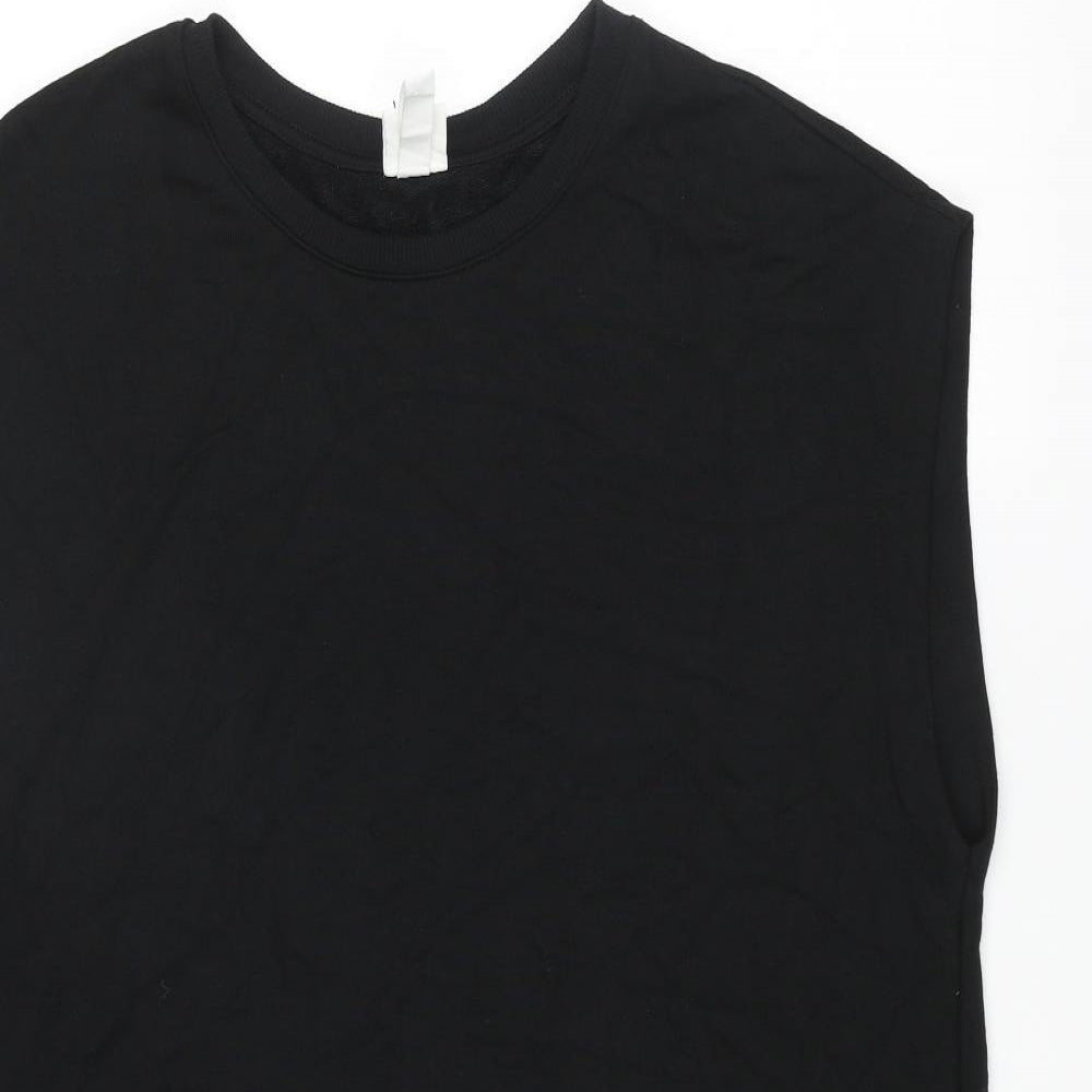 H&M Womens Black Polyester Jumper Dress Size S Crew Neck Pullover