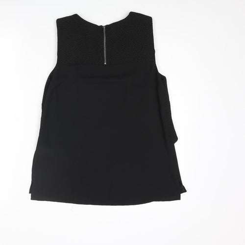 Warehouse Womens Black Polyester Camisole Blouse Size 10 Round Neck - Layered