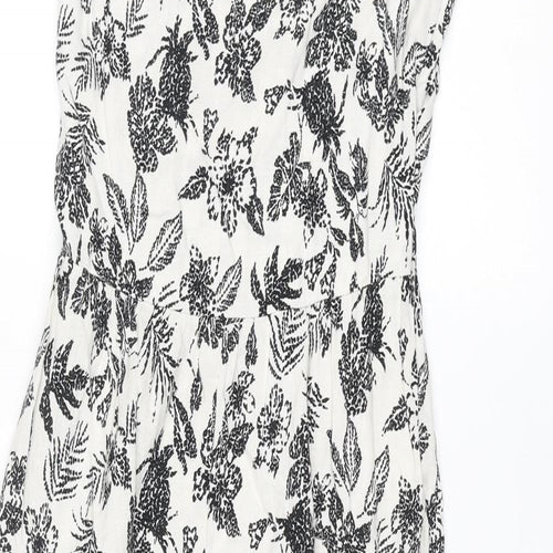 Mango Girls Ivory Floral Viscose Jumpsuit One-Piece Size 12 Years L24 in Zip