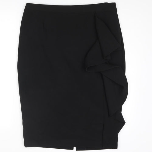 Debut Womens Black Polyester Straight & Pencil Skirt Size 18 Zip - Frill