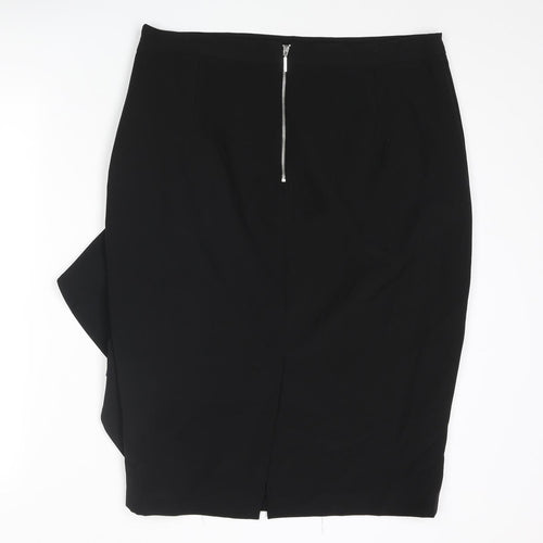 Debut Womens Black Polyester Straight & Pencil Skirt Size 18 Zip - Frill