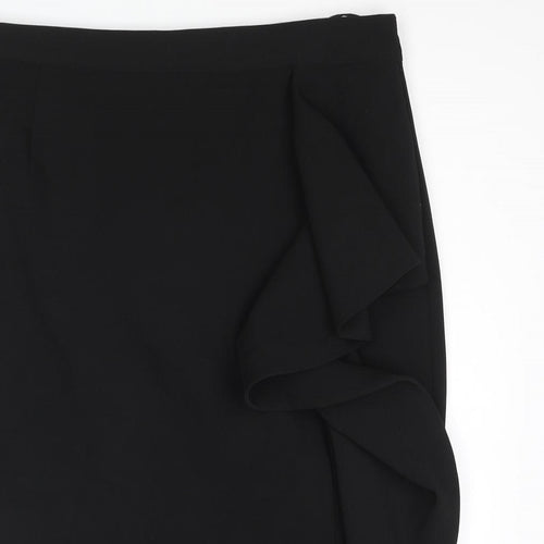Debut Womens Black Polyester Straight & Pencil Skirt Size 18 Zip - Frill