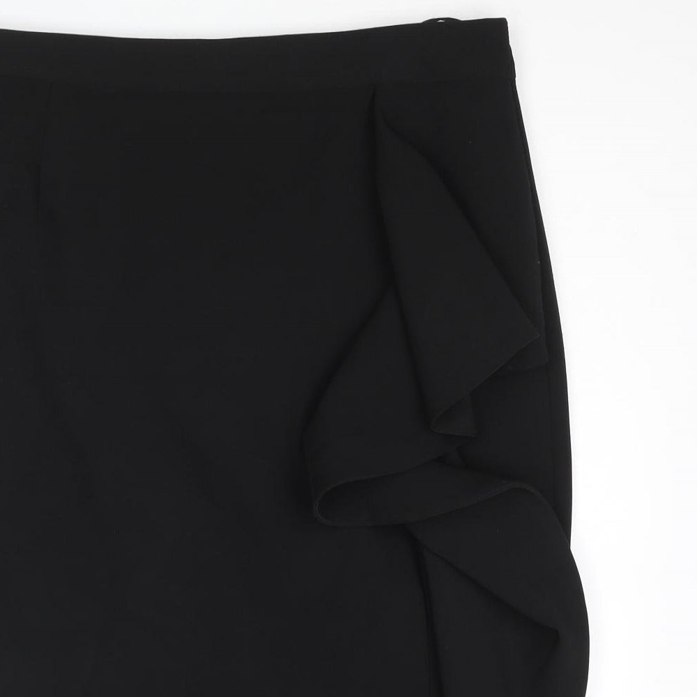 Debut Womens Black Polyester Straight & Pencil Skirt Size 18 Zip - Frill