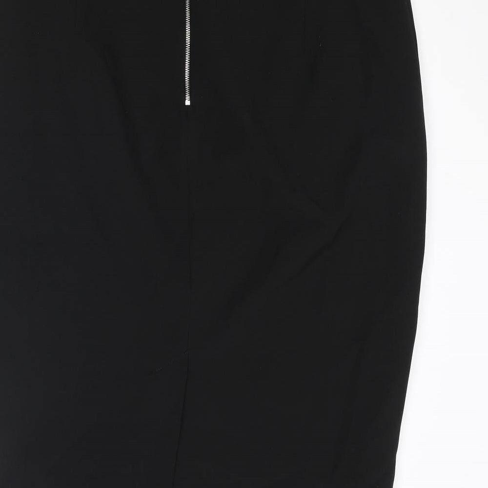 Debut Womens Black Polyester Straight & Pencil Skirt Size 18 Zip - Frill
