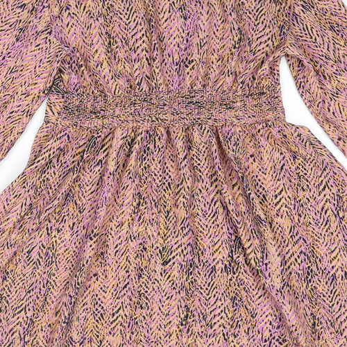 Zara Womens Multicoloured Polyester A-Line Size M V-Neck Pullover