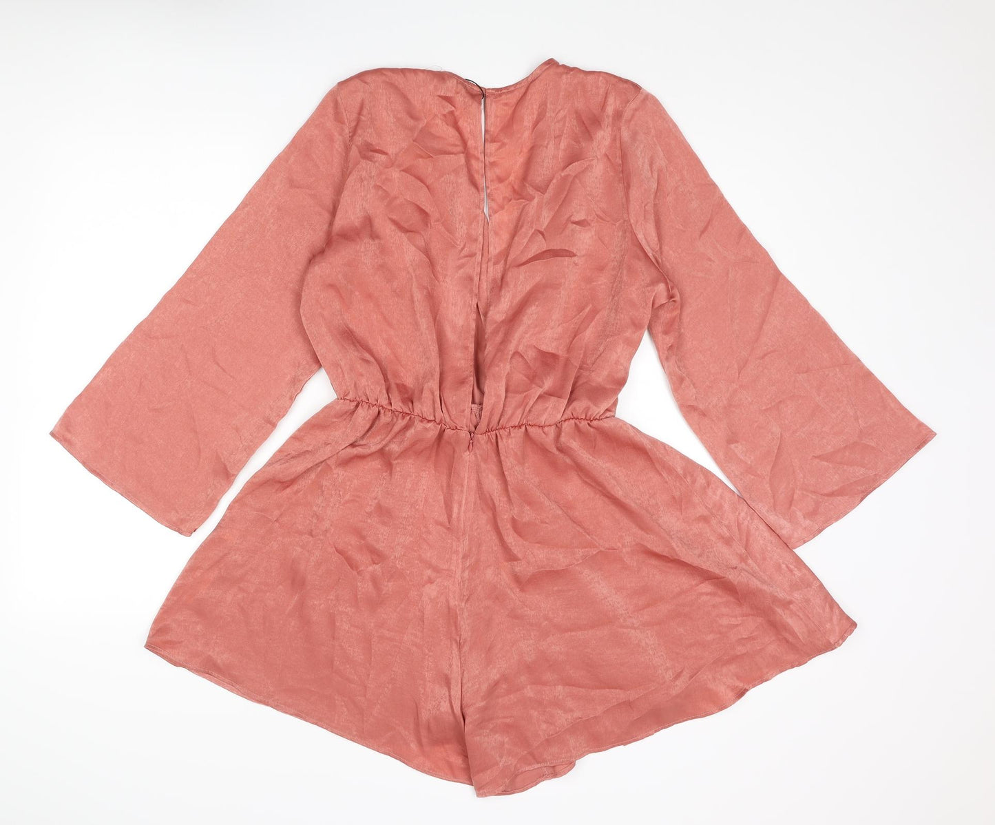 Zara Womens Pink Polyester Playsuit One-Piece Size S L3 in Button