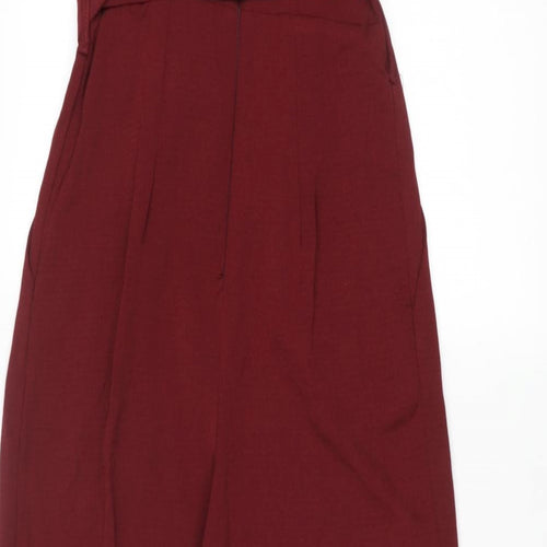 New Look Womens Red Polyester Jumpsuit One-Piece Size 10 L26 in Button - Belted