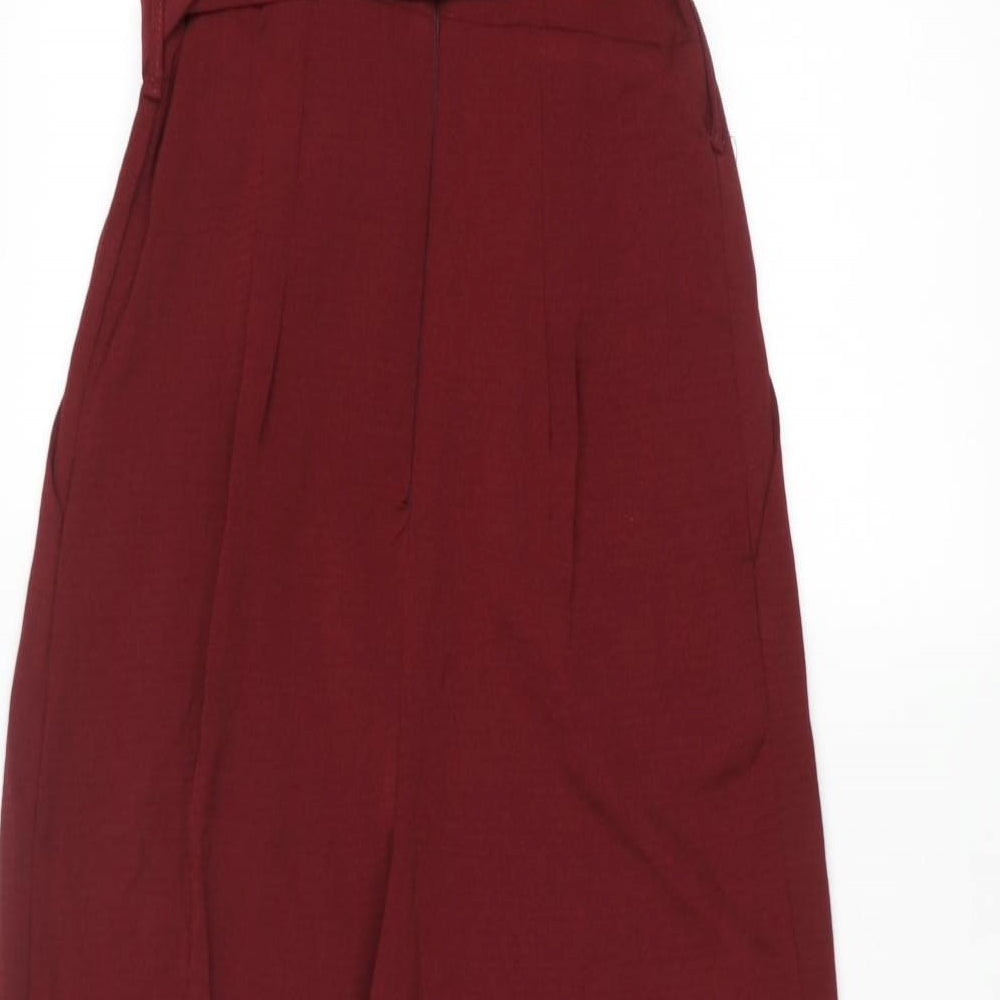 New Look Womens Red Polyester Jumpsuit One-Piece Size 10 L26 in Button - Belted