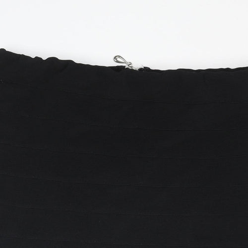 New Look Womens Black Polyester Bandage Skirt Size 12 Zip