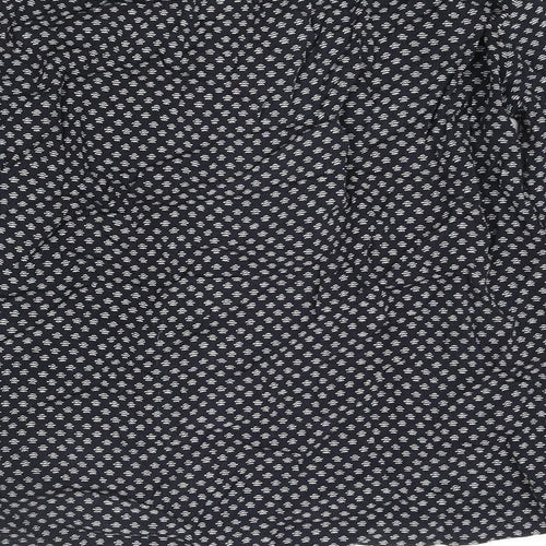 Hartford Womens Blue Geometric Viscose Basic Blouse Size 12 Boat Neck