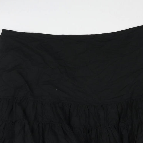 Principles Womens Black Cotton Trumpet Skirt Size 16 Zip - Rouched