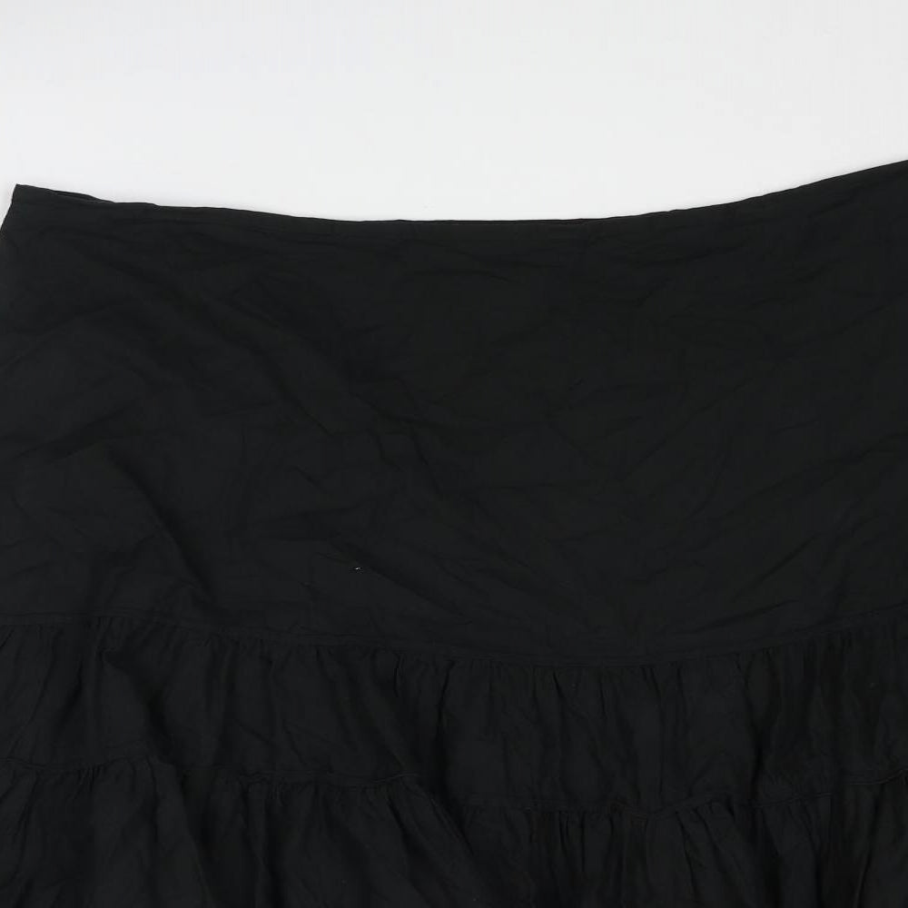 Principles Womens Black Cotton Trumpet Skirt Size 16 Zip - Rouched