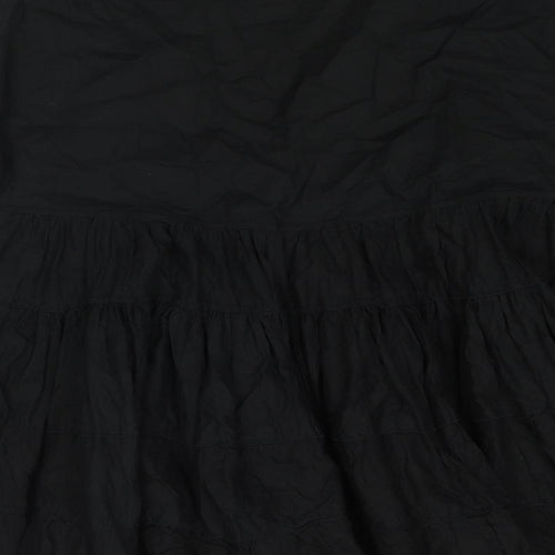 Principles Womens Black Cotton Trumpet Skirt Size 16 Zip - Rouched