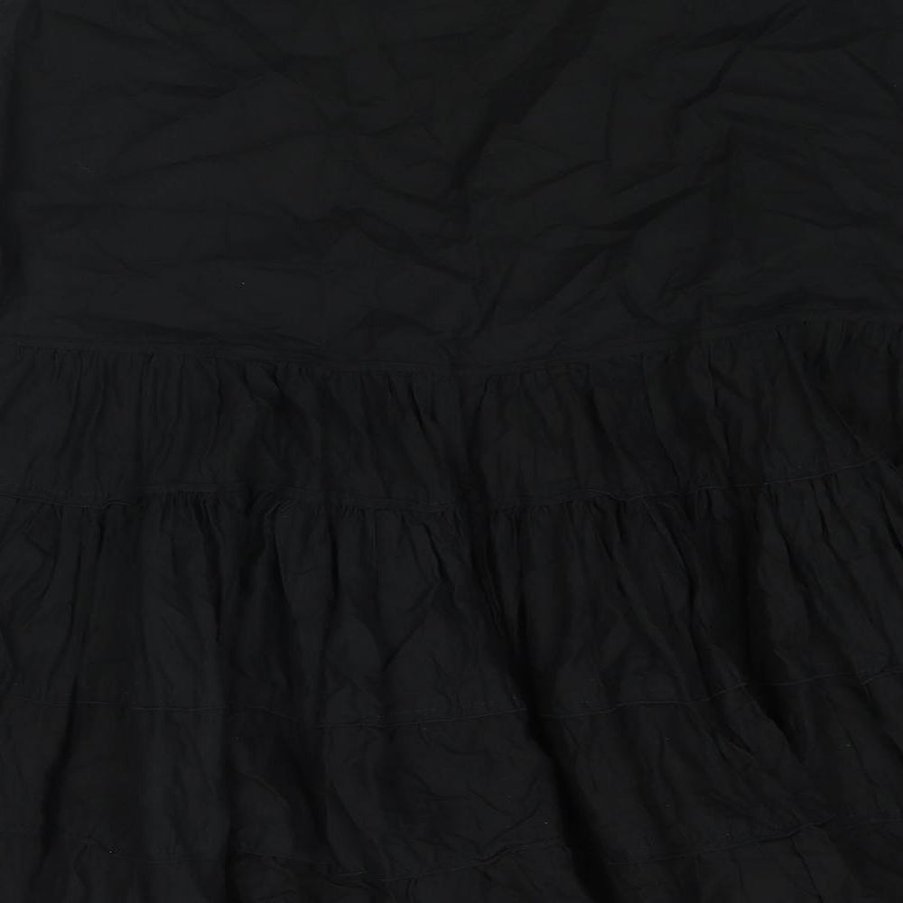 Principles Womens Black Cotton Trumpet Skirt Size 16 Zip - Rouched
