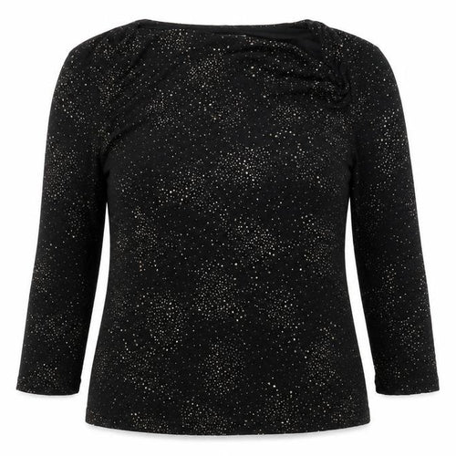 Damsel in a Dress Womens Black Acetate Basic Blouse Size 12 Cowl Neck - Glitter