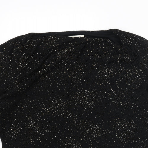 Damsel in a Dress Womens Black Acetate Basic Blouse Size 12 Cowl Neck - Glitter