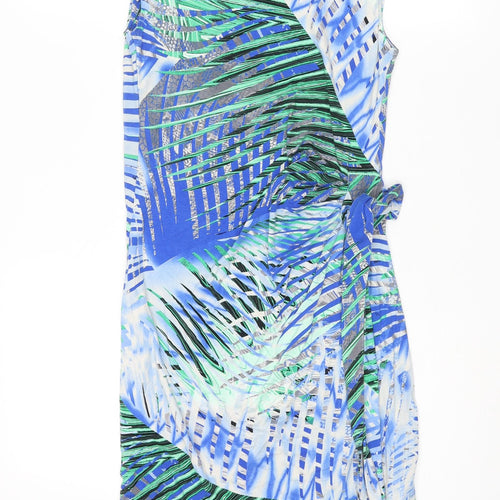 Smashed Lemon Womens Multicoloured Geometric Viscose Shift Size 10 Round Neck Pullover - Tie