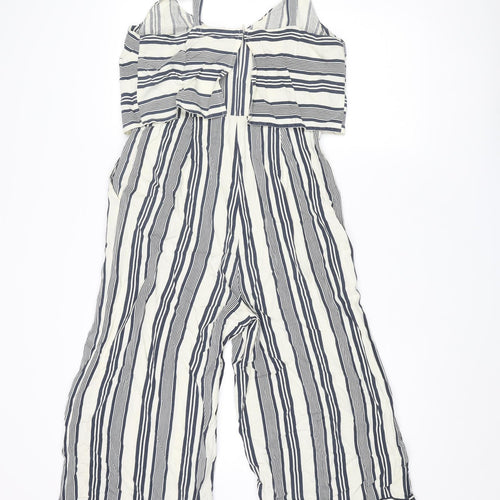 Native Youth Womens Blue Striped Cotton Jumpsuit One-Piece Size S L21 in Zip