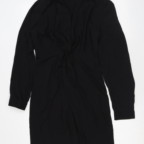 Very Womens Black Polyester Mini Size 12 Collared Zip