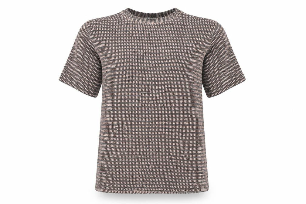 Front view of Zara women’s multicoloured check polyester t-shirt dress, size M, round neck pullover