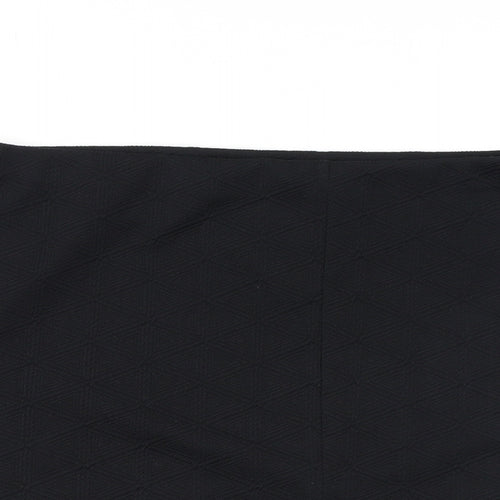 Lipsy Womens Black Geometric Polyester Mini Skirt Size 16 - Slit