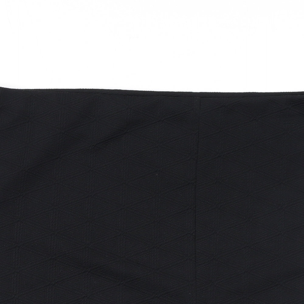Lipsy Womens Black Geometric Polyester Mini Skirt Size 16 - Slit