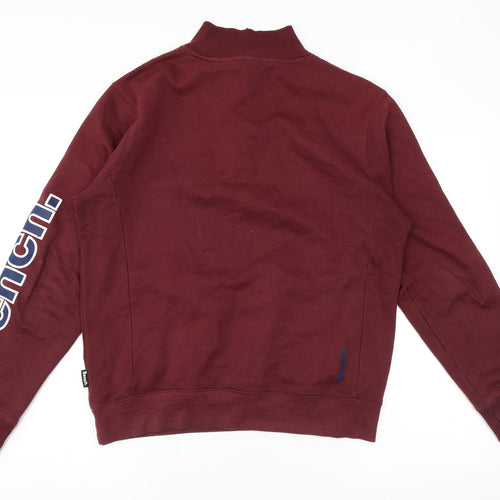 Bench Mens Red Cotton Pullover Sweatshirt Size M - Half zip