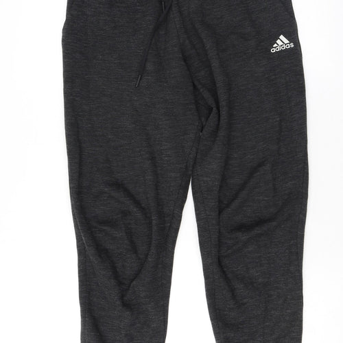 adidas Mens Grey Cotton Jogger Trousers Size S L27 in Regular - Logo