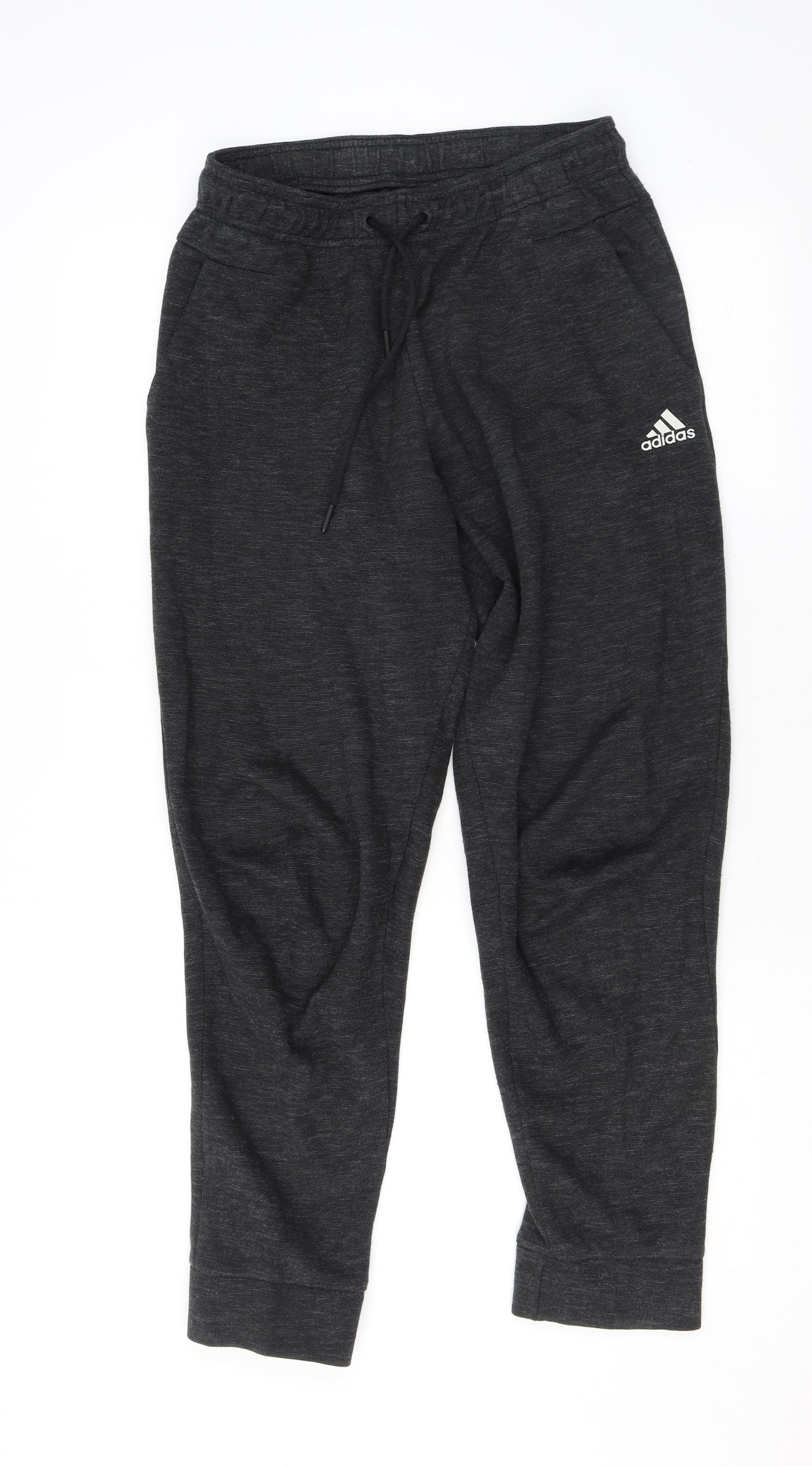 adidas Mens Grey Cotton Jogger Trousers Size S L27 in Regular - Logo