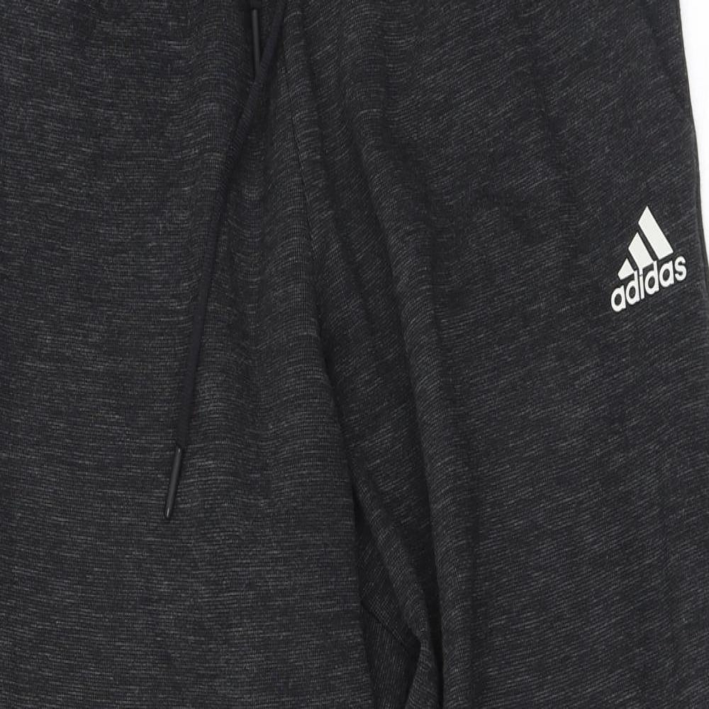 adidas Mens Grey Cotton Jogger Trousers Size S L27 in Regular - Logo