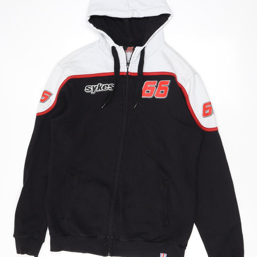 66 Mens Black Cotton Full Zip Hoodie Size L