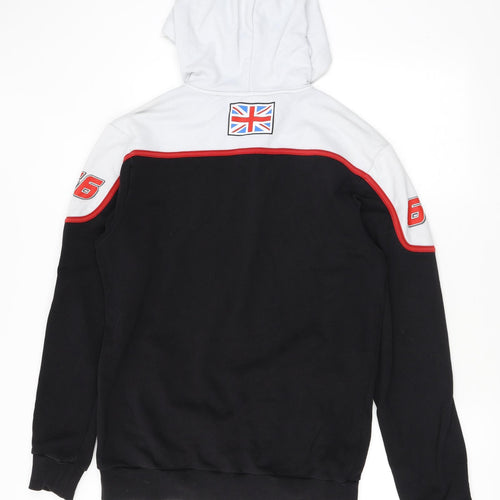 66 Mens Black Cotton Full Zip Hoodie Size L