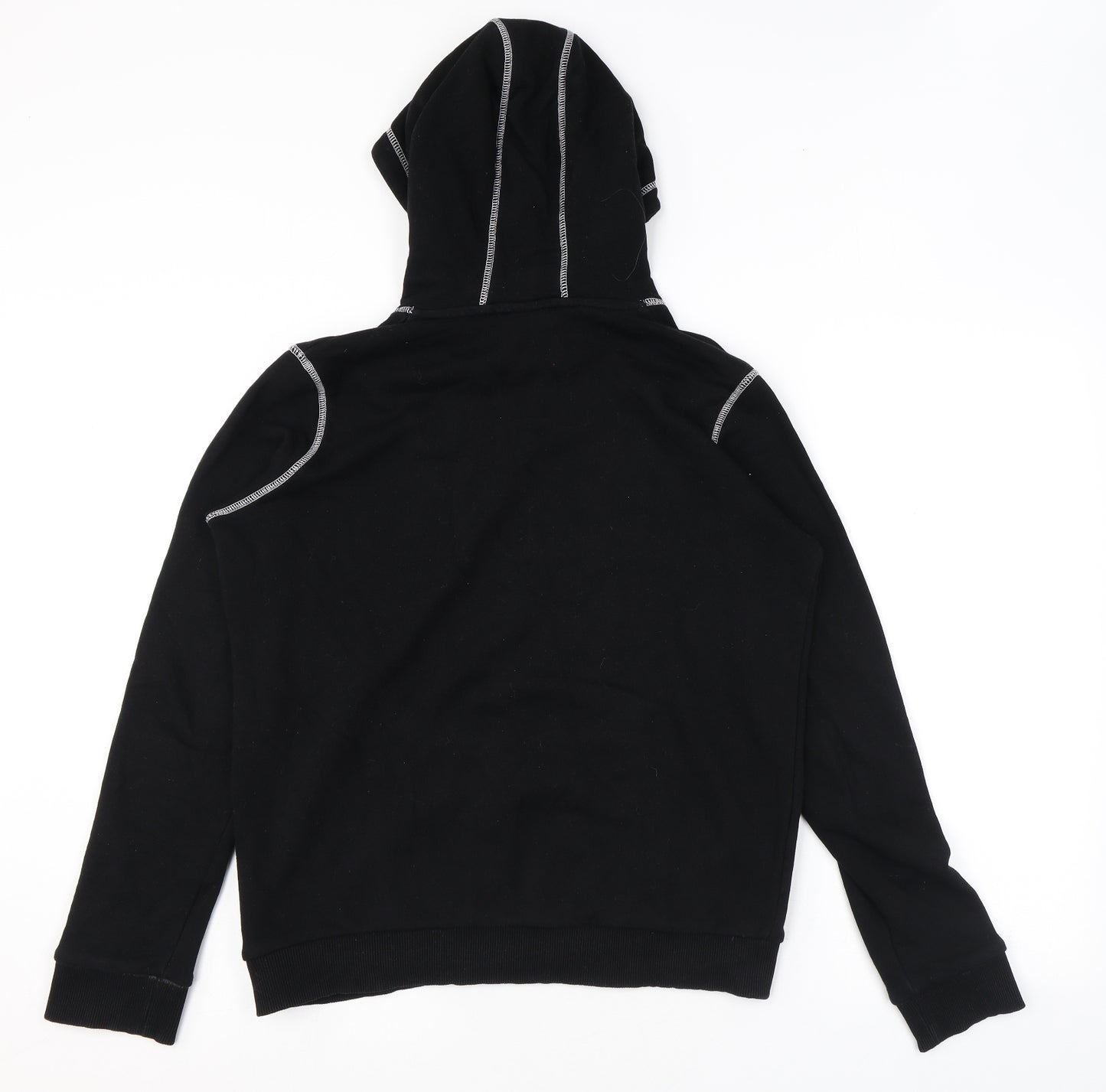 Hype Girls Black Cotton Pullover Hoodie Size 14 Years Pullover - Contrast Stitch