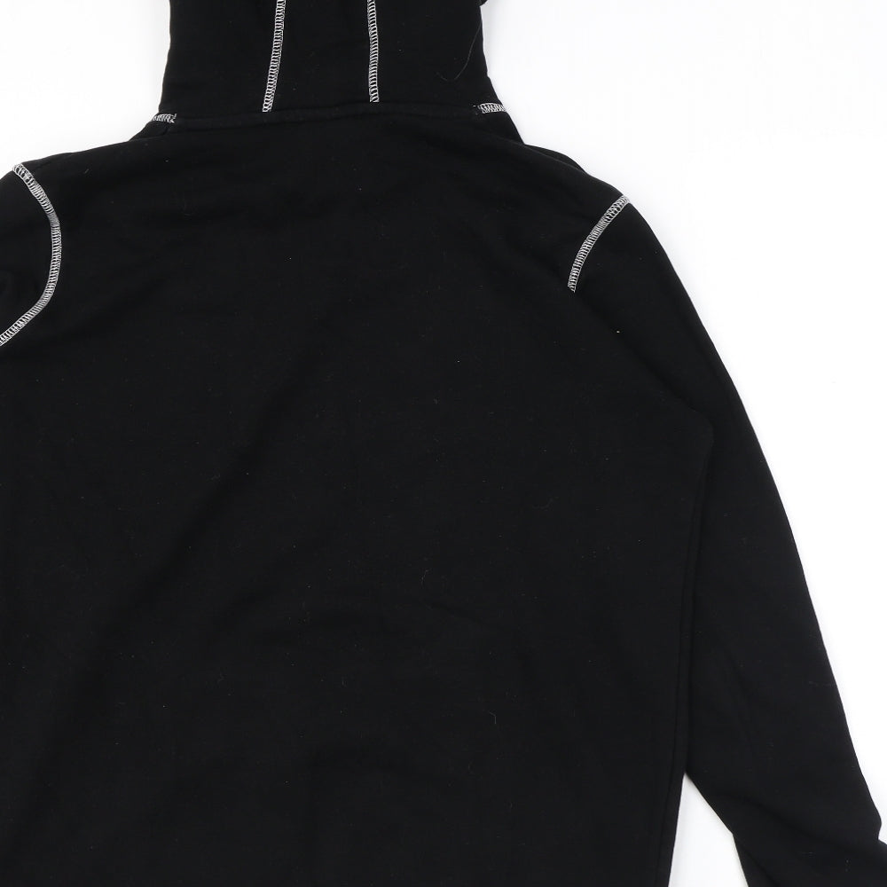 Hype Girls Black Cotton Pullover Hoodie Size 14 Years Pullover - Contrast Stitch