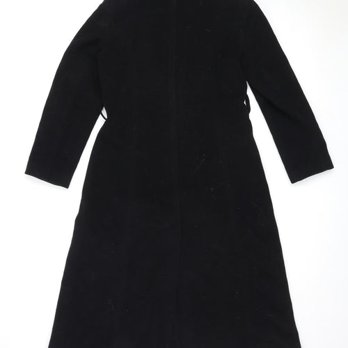 Debenhams Womens Black Overcoat Coat Size 12 Button