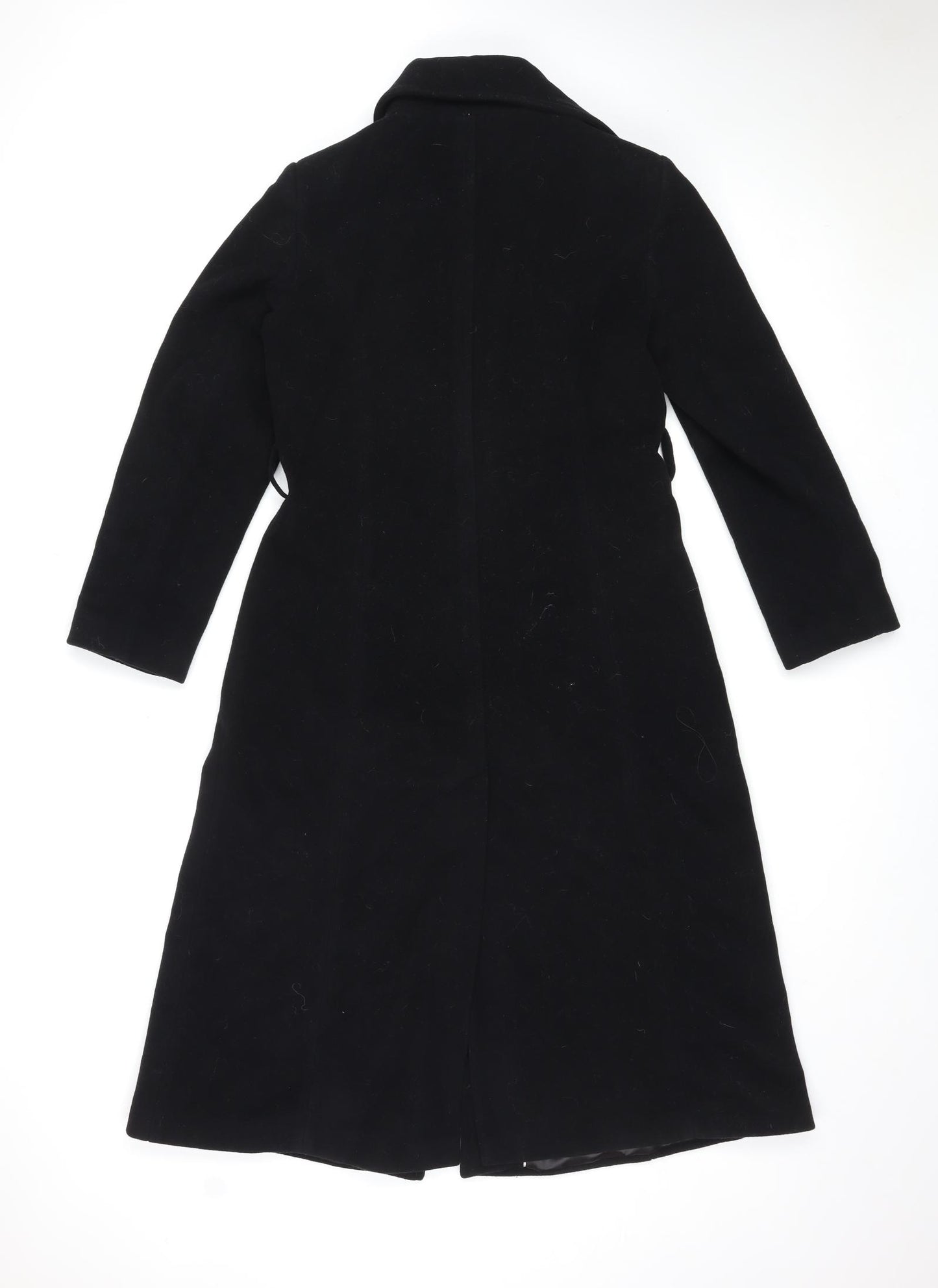 Debenhams Womens Black Overcoat Coat Size 12 Button