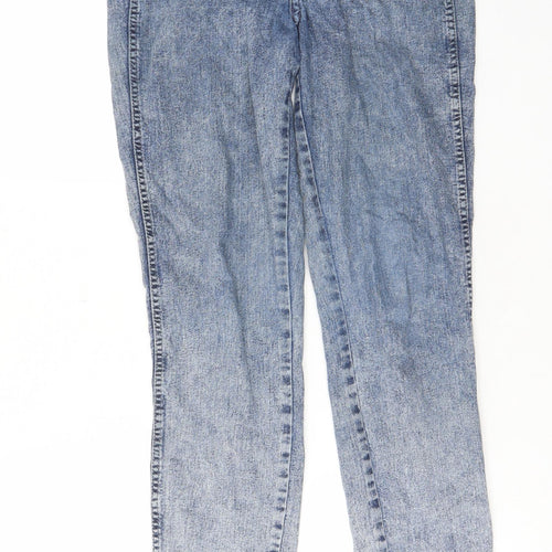 H&M Womens Blue Cotton Straight Jeans Size 27 in L28 in Regular Zip - Pockets, Belt Loops