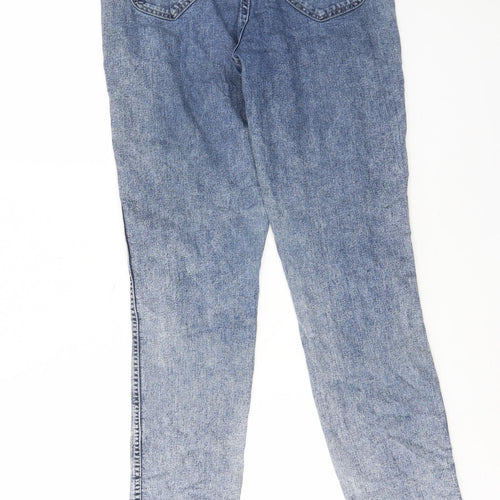 H&M Womens Blue Cotton Straight Jeans Size 27 in L28 in Regular Zip - Pockets, Belt Loops