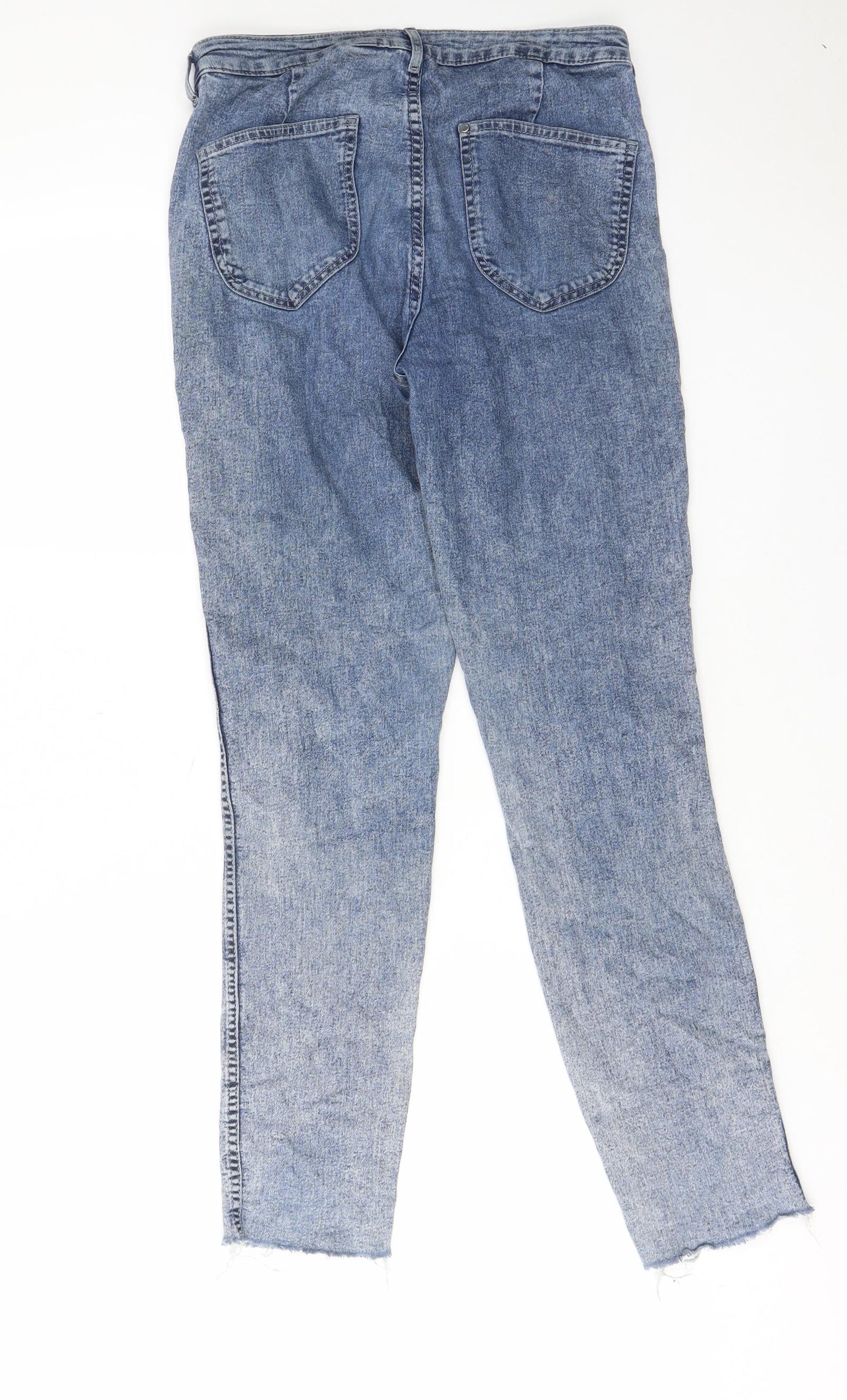 H&M Womens Blue Cotton Straight Jeans Size 27 in L28 in Regular Zip - Pockets, Belt Loops