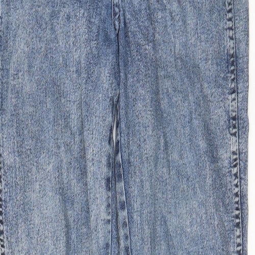 H&M Womens Blue Cotton Straight Jeans Size 27 in L28 in Regular Zip - Pockets, Belt Loops