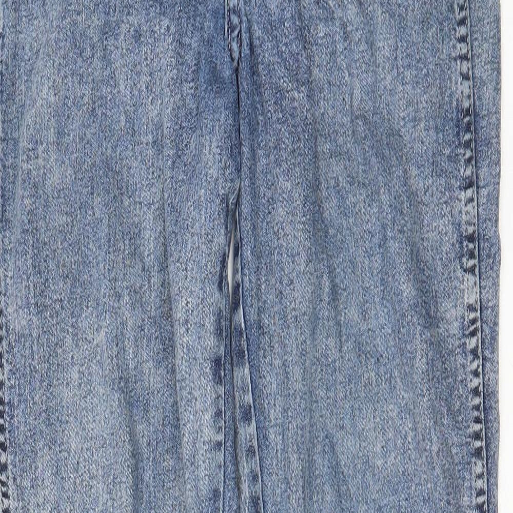 H&M Womens Blue Cotton Straight Jeans Size 27 in L28 in Regular Zip - Pockets, Belt Loops