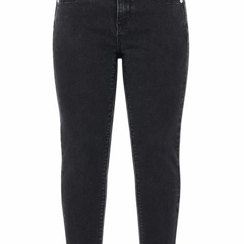 Denim & Co. Girls Black Cotton Skinny Jeans Size 8-9 Years L21 in Regular Zip - Pockets, Belt Loops