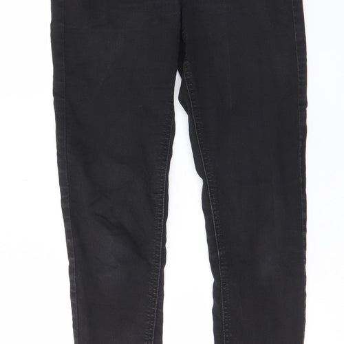Marks and Womens Grey Cotton Skinny Jeans Size 8 L27 in Regular Zip - Pockets